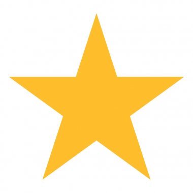 Beyaz zemin üzerine altın yıldız. Vektör yıldız simgesi. Sarı favori web simgesi. Vektör çizim