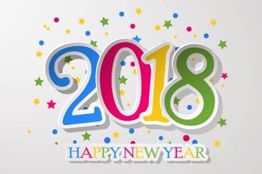 Mutlu yıllar 2018. Vektör illüstrasyonu