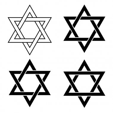 Davut'un yıldızı Icons set. Vektör çizim