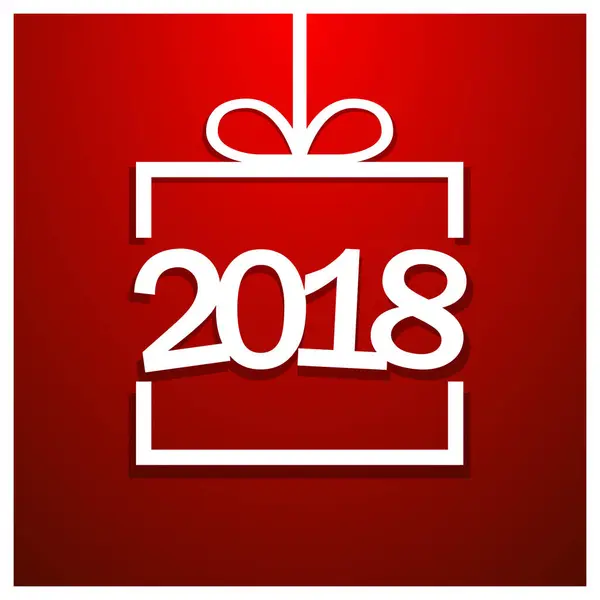 2018 nieuwe jaarviering in geschenkverpakking. Vectorillustratie — Stockvector