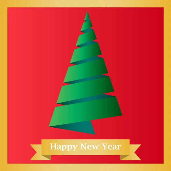 Kerstboom van lint vector achtergrond. Gelukkig Nieuwjaar. Vectorillustratie — Stockvector