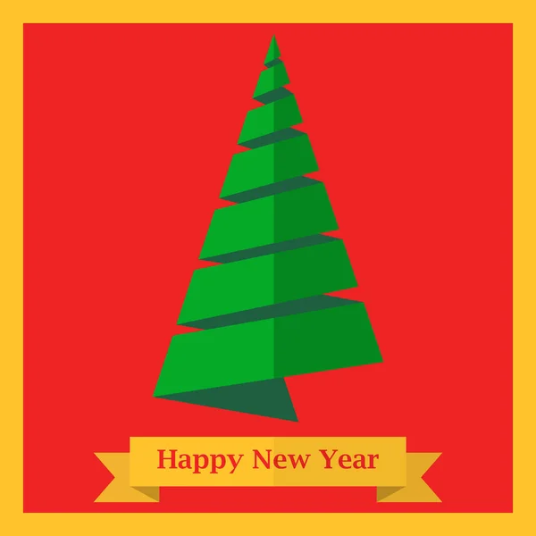 Χριστουγεννιάτικο δέντρο από κορδέλα διάνυσμα φόντο. Ευτυχισμένος ο καινούριος χρόνος. Εικονογράφηση διάνυσμα — Διανυσματικό Αρχείο