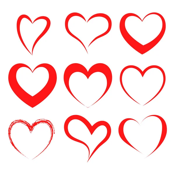 Vector hearts set. Hearts icons. Vector illustration — Stock Vector