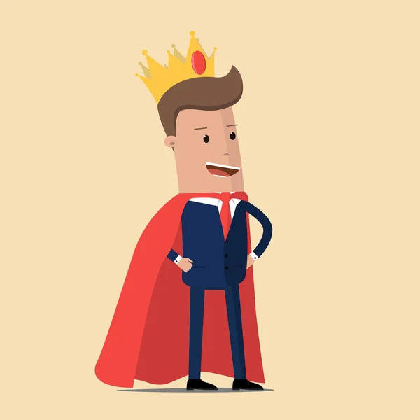 Empresário de sucesso. Homem de negócios King. Ilustração vetorial —  Vetores de Stock