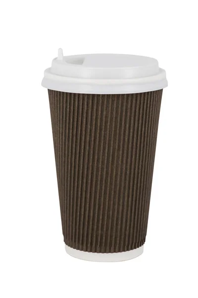 커피 잔 이 따로 있습니다. 테이크 웨이 커피 컵은 흰색 배경에 분리되어 있다 — 스톡 사진