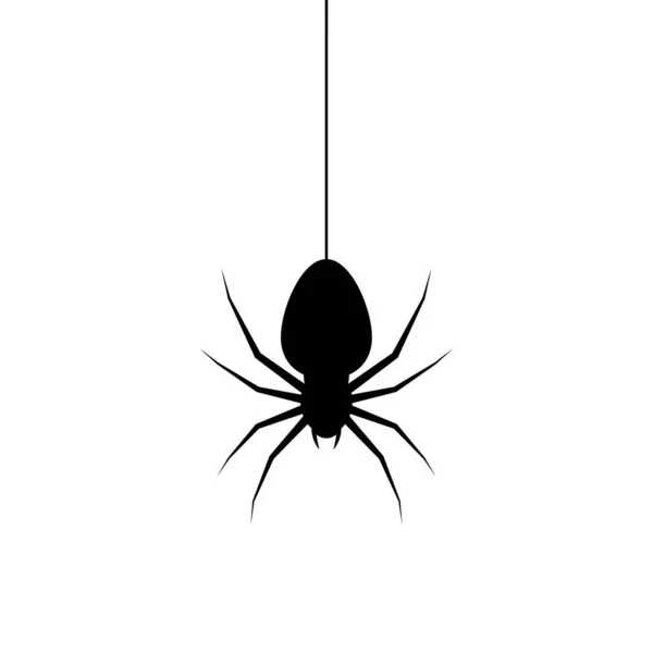 Spin Hangt Aan Spinnenweb Spinnen Hangen Spinnenweb Vector Illustratie — Stockvector