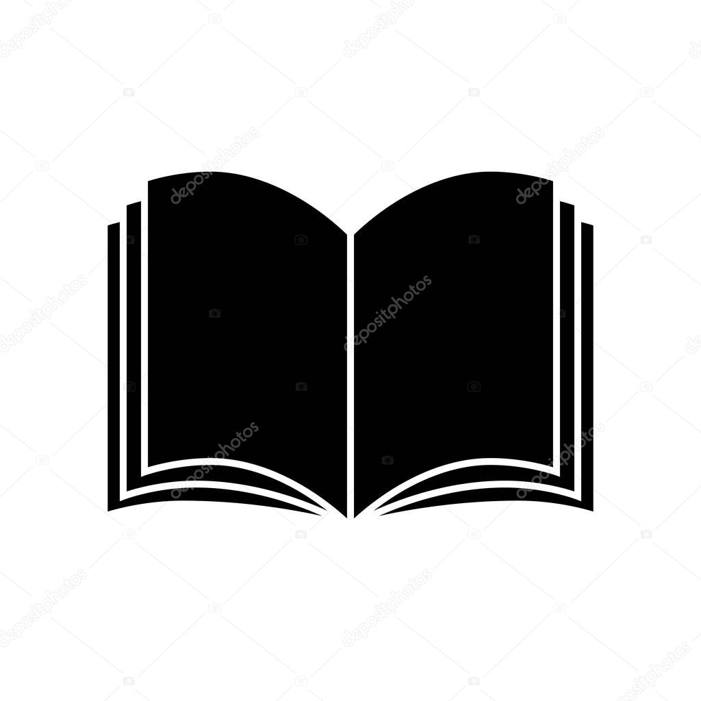 Book icon isolated on white background. Book logo. Vector illustration.