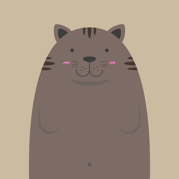 Lindo gato grande y gordo — Vector de stock