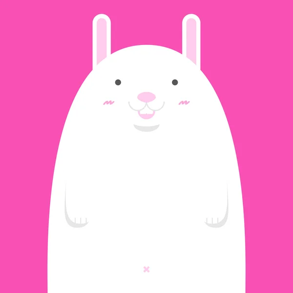 可爱的大胖白兔 — 图库矢量图片
