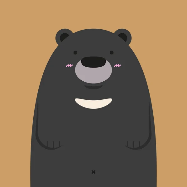 Cute big asian black bear — Stock Vector