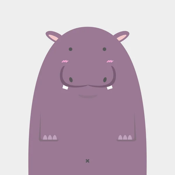 Lindo grasa grande hipopótamo — Vector de stock