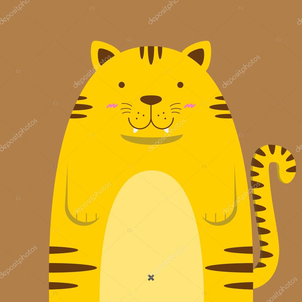 Cute big fat tiger Stock Vector by ©anusorn_chan.hotmail.com 125917906