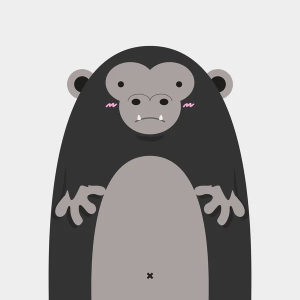 Cute big fat gorilla — Stock Vector