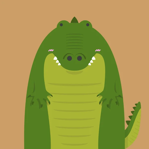 Cute big fat crocodile — Stock Vector