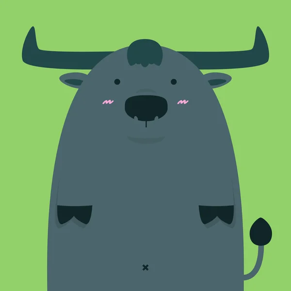 Mignonne gros buffle thaïlandais — Image vectorielle