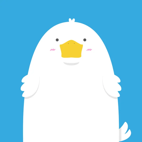 Mignon gros canard blanc — Image vectorielle