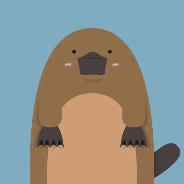 Cute big fat platypus — Stock Vector