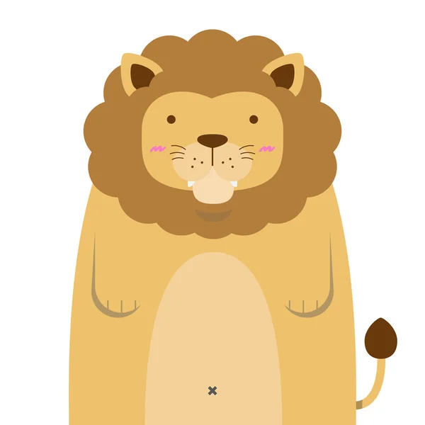 Aranyos nagy kövér oroszlán — Stock Vector