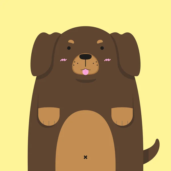 Bonito Grande gordura Dachshund cão —  Vetores de Stock