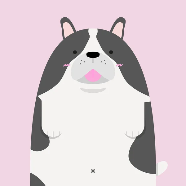 可爱的大胖法国斗牛犬 — 图库矢量图片