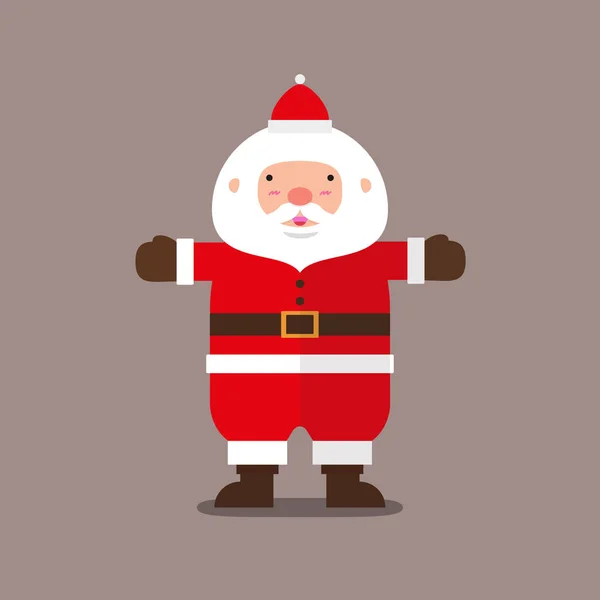 Leuke grote dikke Santa Claus plat ontwerp — Stockvector