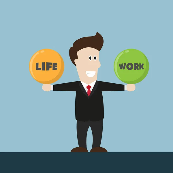 Empresario equilibrar la vida y el trabajo — Archivo Imágenes Vectoriales