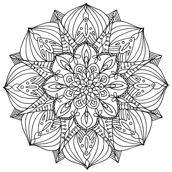 Disegno da colorare mandala disegno per l'arte terapia e meditazione. Ornamento circolare — Foto Stock