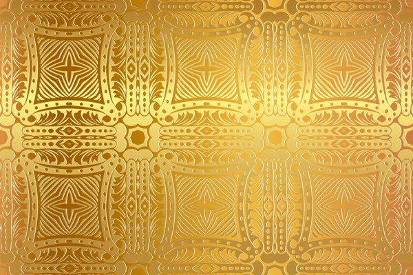 Damask decorative wallpaper vector vintage patterns abstract background gold color — Stock Vector