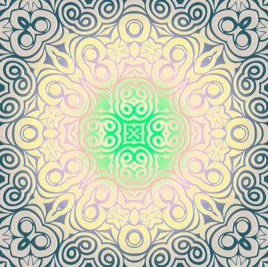 açık renkli bir kare şeklinde hassas soyut etnik desen