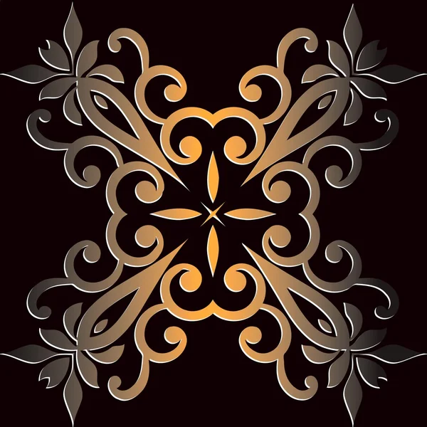 Moldura ornamento tracery em estilo vitoriano no fundo escuro. Elemento para design . — Vetor de Stock