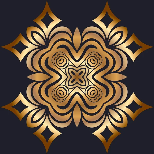 Mandala, amulette. Ornement vintage rond, médaillon floral. Symbole en or ésotérique — Image vectorielle