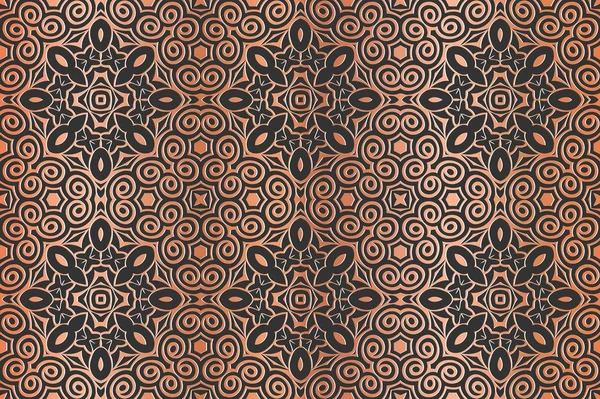 Retro abstrakte symmetrische Muster geprägt Art Deco Light Bronze — Stockvektor