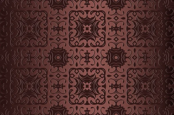 Vector sin costuras patrón de oro de estilo étnico de fondo. Textura decorativa vintage — Vector de stock