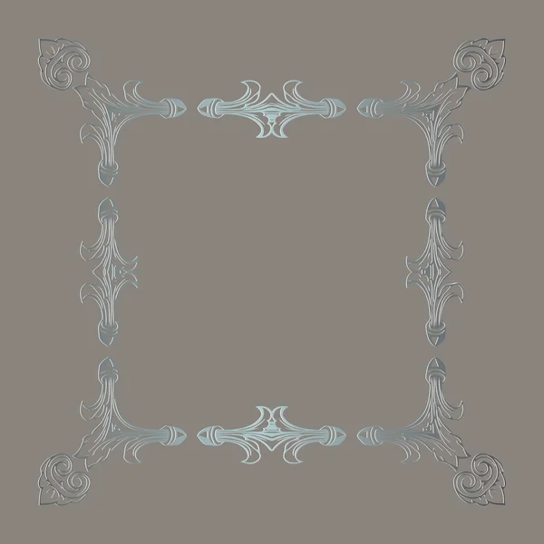 Vintage peint rond cadre floral baroque ornement gravure bordure rétro modèle antique style acanthus feuillage tourbillon élément de conception décorative — Image vectorielle