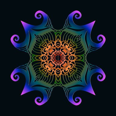 Gotik dantel dövme. Celtic dairesel desen örgü. Mandala. Yuvarlak süsleme