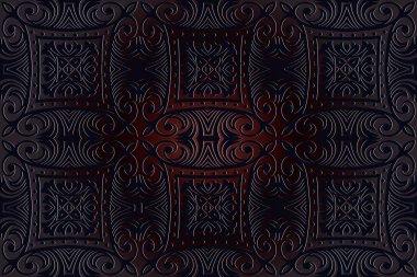retro soyut simetrik desen kabartmalı art deco ışık bronz