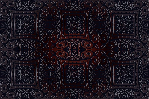 Retro abstrakt symmetriska mönster präglade art deco ljus brons — Stock vektor