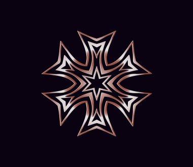 Mandala, muska. Yuvarlak vintage süsleme, çiçek madalyon. Ezoterik sembolü