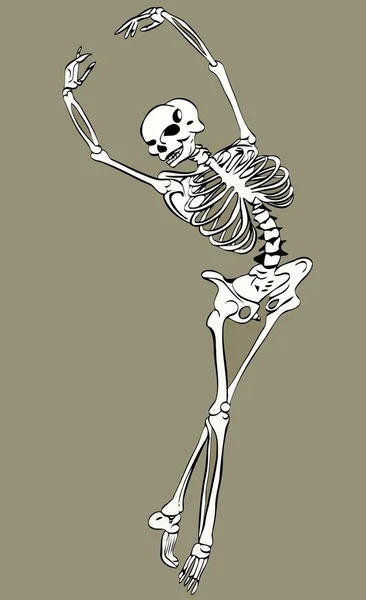 Illustrazione vettoriale schizzo di un'immagine astratta di uno scheletro danzante — Vettoriale Stock