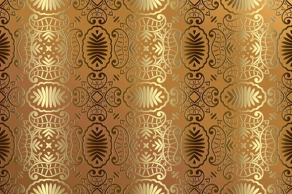 Altın antika arka plan doku duvar kağıdı kabartma desen — Stok Vektör