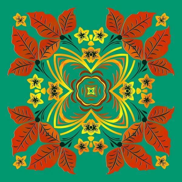 Ornamento circular com padrão floral Vetor Mandala bonito Rodada étnica — Vetor de Stock
