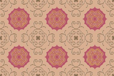 bir simetrik desen Etnik tarzı Ortaçağ öğelerin bir arka plan üzerinde geometrik şekiller iç içe