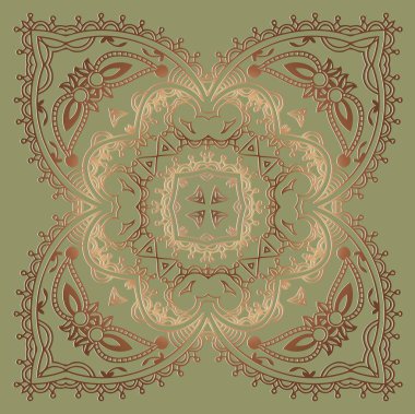 Arabesk ve çiçek öğeleri oryantal vektör hassas desenle. Arka plan