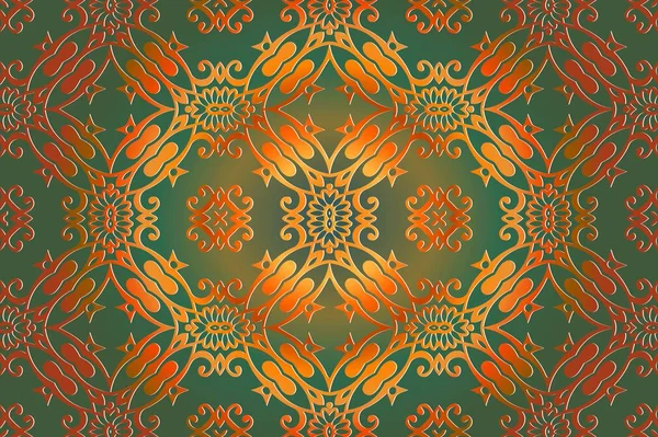 Фон абстрактный цветочный симметричный узор красочный фольклор — стоковый вектор