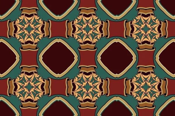 Vintage géométrique symétrique motif arrondi. texture rétro abstraite pour fonds d'écran il est sombre un fond rouge — Image vectorielle