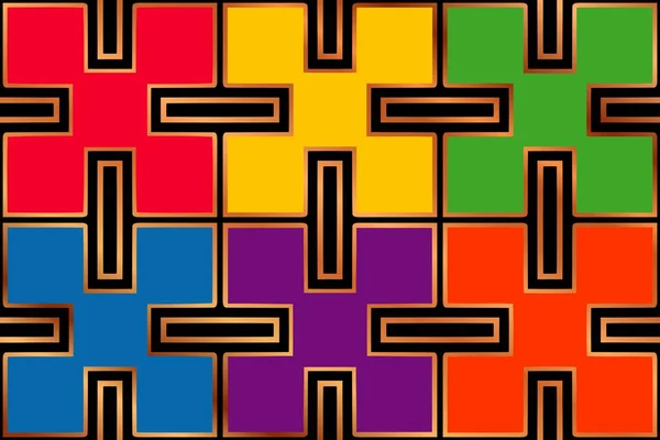 Vintage geometrik simetrik desen çok renkli kareler. retro arka plan doku duvar kağıtları için