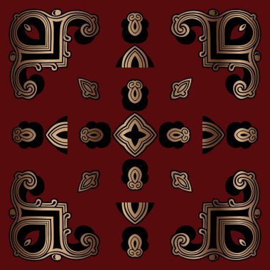 Vektör altın dekoratif tasarım Art deco çerçeve