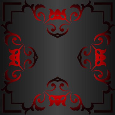 retro süslü çerçeve koyu arka plan üzerinde desen