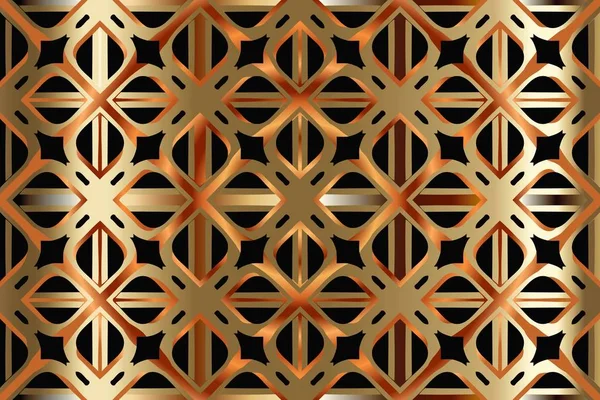 Абстрактний візерунок із золота у вигляді симетричної решітки декоративного дизайну текстури — стоковий вектор