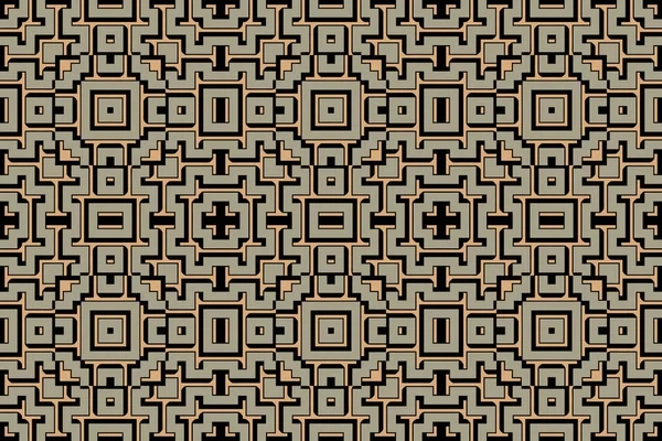 明るい背景にビンテージの抽象的なパターン左右対称の幾何学的な格子の迷路 — ストックベクタ